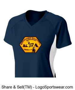 A4 Ladies Cooling Performance Color Blocked V-Neck Design Zoom